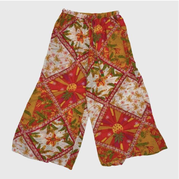 Haute Hippie Size M Kimono Top & Pant Set Colorful Tropical Bohemian Festival - Picture 6 of 16